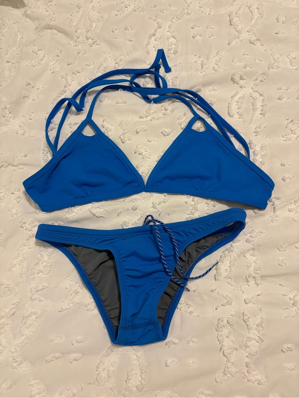 Jolyn Clothing Royal Blue Triangle Bikini Set